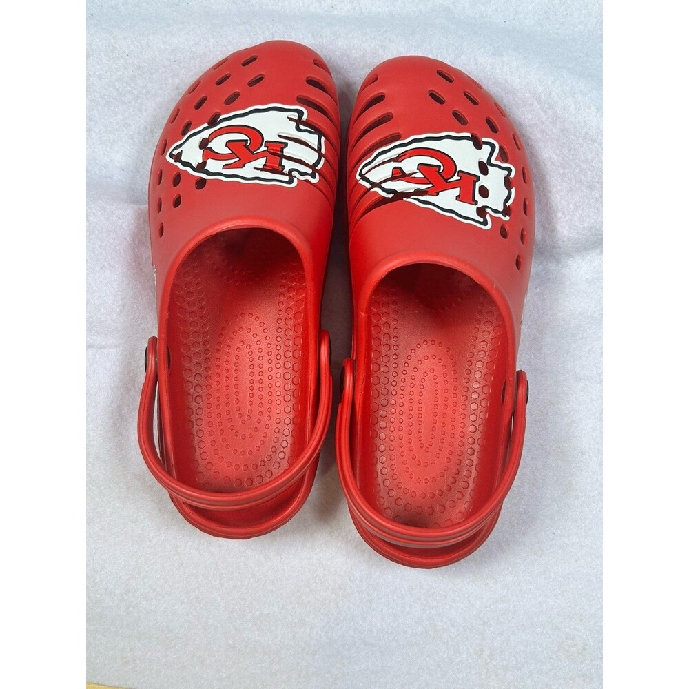 FOCO Kansas City Chiefs Clogs Mens Size 9-10  M Red Shoes Sandals Crocs